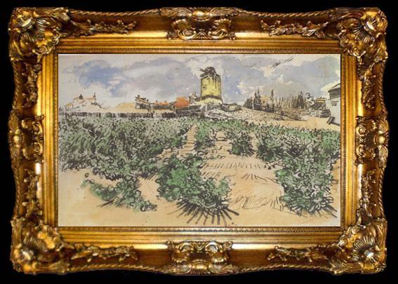 framed  Vincent Van Gogh The Mill of Alphonse Daudet at Fontevieille (nn04), ta009-2
